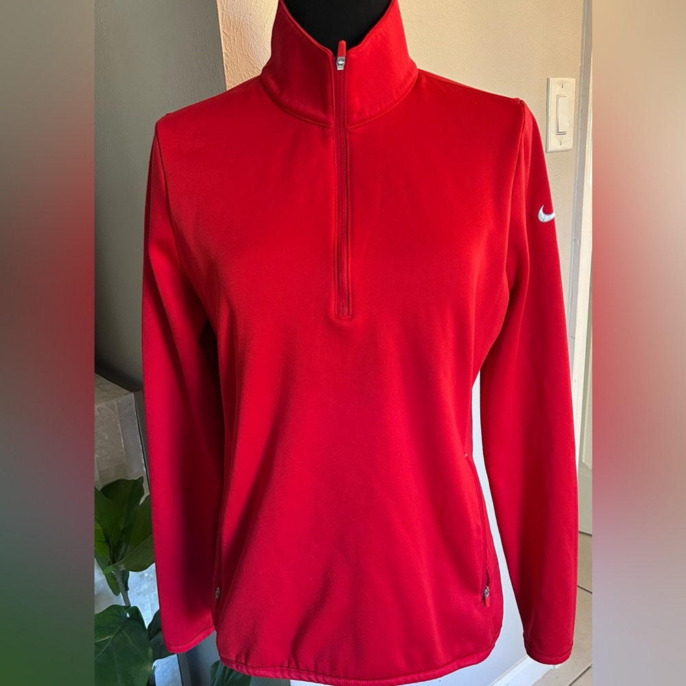 Nike Red Half-Zip Athletic Pullover - image 2